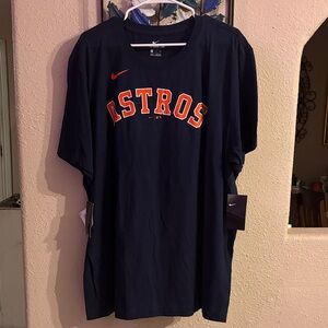 Nike Navy Verlander #35 Astros Tee with Orange and White Lettering Size XXL NWT